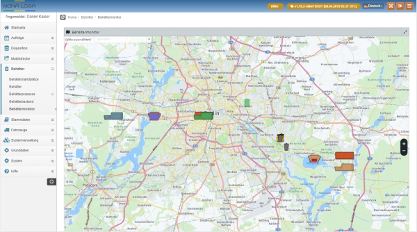 Behältermonitor in MDispo Behältermonitor in MDispo